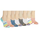 Saucony Women's 8 Pairs No Show Cushioned Invisible Liner Socks, Rainbow Assorted (8 Pairs), Shoe Size: 6-10