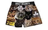 BRIEF INSANITY Men's Boxer Shorts Underwear Mixed Cat Breeds Print