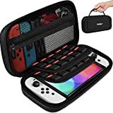 Carrying Case for Nintendo Switch and NEW Switch OLED Model(2021),iVoler Portable Hard Shell Pouch Carrying Travel Game Bag for Switch Accessories Holds 20 Game Cartridge