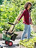 Gardeners Supply Company Heavy Duty Mobile Tool Storage Caddy | All in One Easy-Roll Garden Tools Utility Cart Carrier | Includes 5-Gallon Bucket & Fabric Tool Organizer with Multiple Pockets