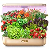 Hydroponics Growing System 12 Pods,LYKO Indoor Garden w/Full-Spectrum 36W Grow Light,Indoor Herb Garden Automatic Timer,Height Adjustable 3.5L Water Tank, Gifts for Women (Gold)