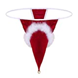 YiZYiF Men's Velvet Red Boxer Briefs Christmas Holiday Shorts Santa Underwear Xmas Thong Medium