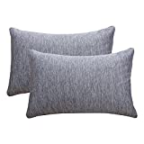 Cooling Pillowcases, Double-Sided Cooling Pillow Cover with Zipper, Cool Pillow Protector for Night Sweats and Hot Sleepers, Anti-Static, Skin-Friendly (Standard, 20" X 26", Gray)