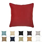 DreamHome 20 X 20 Inches Red Color Faux Suede Decorative Pillow Cover, Throw Pillow Case with Hidden Zipper, Super Soft Faux Suede On Both Sides