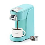 CHULUX Upgrade Single Serve Coffee Maker for K CUP, Mini Coffee Maker Single Cup 5-12oz Coffee Brewer, 3 in 1 Coffee Machine for K Cups Pod Capsule Ground Coffee Tea, One Touch Fast Brewing in Minutes