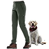 linlon Outdoor Women's Snow Ski Pants Soft Shell Fleece Lined Pants Water Resistant Camping Hiking Nylon Pants, Army Green 2XL