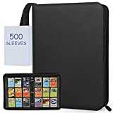 JHkim Trading Card Binder 9 Pockets - with Extra 600PCS Card Sleeves, Baseball Card Holder Binder Holds Up to 540 Cards, Fits for Sports, Football, Yugioh, Hockey, Basketball, MTG, NFL and Poke Cards