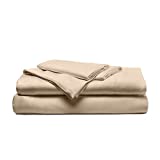 Cariloha Resort Bamboo 4-Piece Bed Sheet Set - Cooling, Odor-Resistant, Eco-Friendly, Hypoallergenic, Soft and Durable - Flat and Fitted Sheets and Two Pillowcases - Queen - Stone