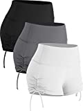 CADMUS Athletic Booty Shorts for Women 3 Pack High Waisted Workout Pro,1021,Black,Grey,White,Medium