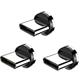 CAFELE Magnetic USB Cable Adapter Connector Tips Head for Type c, 3 Pack 360Rotating Magnetic Phone Cable Adapter