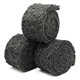 Xcluder Rodent Control Fill Fabric 3 Rolls of Steel Wool Blend to Protect Home from Rats and Mice, Black