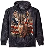 The Mountain Patriotic Buck Adult Hoodie, Black, Large