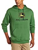 John Deere Men's Trademark Logo Core Hood Pullover Fleece, Green, Large