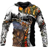 Deer Hunting Hoodie for Men Clothes for Deer Hunter 3d All Over Printed Pullover Hoodie