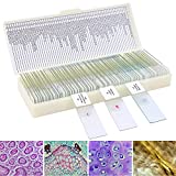 60 Microscope Slides with Specimens for Kids, Prepared Microscope Slides for Kids Microbiology, Prepared Microscope Slides for Adults