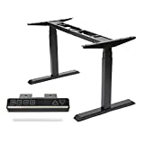Fromann Electric 3 Tier Legs Dual Motor Desk Base with USB Handset - Sit Stand up Standing Height Adjustable Desk Frame for Home and Office