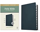 NLT Large Print Thinline Reference Holy Bible (Red Letter, Genuine Leather, Navy Blue, Indexed): Includes Free Access to the Filament Bible App ... Notes, Devotionals, Worship Music, and Video