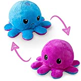 TeeTurtle | The Original Reversible Octopus Plushie | Patented Design | Blue + Purple | Happy + Angry | Show your mood without saying a word!