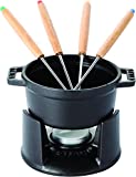 STAUB Cast Iron Mini Fondue Set, 10cm/3.94", Black