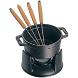 Staub Cast Iron 0.25-qt Mini Chocolate Fondue Set - Matte Black, Made in France