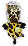 Hear Doggy Chew Guard Flats Toy, Giraffe, Yellow/Brown Ultrasonic Silent Squeaker Dog Toy, Large