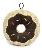 TrustyPup Chocolate Donut Squeaker Dog Toy, Soft & Durable Plush with Rope, Chew Resistant & Tough Reinforced Seams, Large