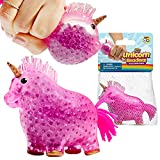YoYa Toys Unicorn Beadeez Stress Ball Fidget Toy | Quiet Squeeze Toy for Anxiety Relief, Stress, Anger Management, Hand Strength, Occupational Therapy | Colorful Squish Ball for Kids & Adults