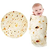 Tortilla Blanket Baby, Baby Tortilla Swaddle Blanket, Tortilla Baby Blanket Throw Taco Blanket for Newborn Toddler Dog Cat,285 GSM Soft Flannel Wearable Wrap Blanket Funny Gift for Baby Shower