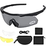 XAegis Tactical Eyewear 3 Interchangeable Lenses Outdoor Unisex Shooting Glasses