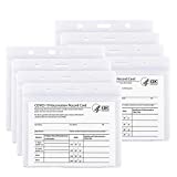 8 Pack - CDC Vaccinate Card Holder 4 X 3 Inches Immunization Record Vaccination Cards Protector Clear Vinyl Plastic Sleeve with Waterproof Type Resealable Zip