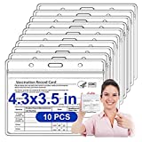 BiKontrun 10 Pack CDC Vaccination Card Protector 4 X 3 in Perfect Size for Immunization Record Vaccine Cards Cover Holder ID Name Tag Badge Clear Plastic Sleeve with Waterproof Type Resealable Zip