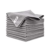 MW Pro Microfiber Cleaning Cloths (12 Pack) | Size 16" x 16"| All Purpose Microfiber Towels - Clean, Dust, Polish, Scrub, Absorbent (Gray)