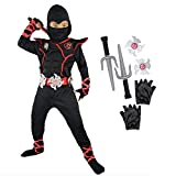 Spooktacular Creations Boys Ninja Deluxe Costume for Kids (Toddler 3-4) Black/Red