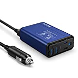 BESTEK 150W Power Inverter DC 12V to 110V AC Converter 4.2A Dual USB Car Adapter (Blue)…