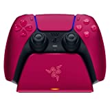Razer Quick Charging Stand for Playstation 5: Quick Charge - Curved Cradle Design - Matches PS5 DualSense Wireless Controller - One-Handed Navigation - USB Powered - Red (Controller Sold Separately)