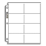 Ultra Pro 20 (Twenty) Single 8-Pocket Pages - Eight Pockets Coupon Page (8 Top Load/Horizontal Slots)