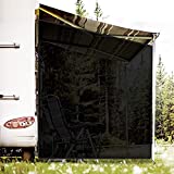 RVINGPRO RV Awning Side Shade, 9' X 7' Black Mesh Sunshade for Camper Trailer Canopy, UV Sun Blocker Complete Kits