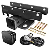 Nilight - JK-61A 2" inch Rear Bumper Tow Trailer Hitch Receiver Kit, Compatible for 2007-2018 Jeep Wrangler JK 4 Door & 2 Door Unlimited, w/4-Pin Wiring Harness (Exclude JL Models)