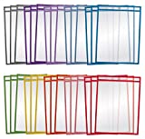 Dry Erase Pocket Sleeves, 30 Count, Crystal Clear, by Better Office Products, Oversized, 10.25" x 13.75", Heavy Duty Dry Erase Pocket Sheet Protectors, Reusable Pockets with 10 Assorted Colors,30 Pack