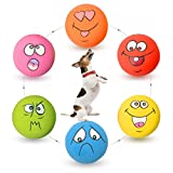 HOLYSTEED Latex Dog Squeaky Toys Rubber Soft Dog Toys Chewing Squeaky Toy Fetch Play Balls Toy for Puppy Small Medium Pets Dog 6pcs