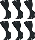 Men's 6 Pack Athletic Tube Socks Running Sports OVER THE CALF Full Cushioned Premium Soft Cotton Big and Tall (Black, 13-16 Over The Calf 31")
