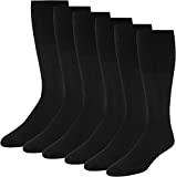 Diamond Star Tube Socks Men Women 6 Pairs Athletic Premium Cushion Cotton Low Calf Socks (Black, Size 9-15)