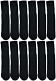 Yacht & Smith Mens & Womens Wholesale Bulk Cotton Tube Socks, Referee Style, by SOCKS'NBULK (12 Pairs Black, Mens 10-13 (Shoe Size 7-12))
