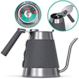 Coffee Gator Gooseneck Kettle with Thermometer - 52 oz Pour Over Coffee Kettle for All Stovetops w/ Precision Drip Spout