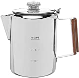 COLETTI Bozeman Camping Coffee Pot – Coffee Percolator – Percolator Coffee Pot for Campfire or Stove Top Coffee Making (9 CUP)