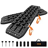 ORCISH 2PCS 42''x12.2'' Large Recovery Traction Boards Offroad, Maxtrax Recovery Boards Mount, Traction Tire ladder and Mat for Sand Snow Mud 4WD, Recovery Gear with 4 Mounting Pins/Carry Bag