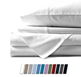 1000 Thread Count Best Bed Sheets 100% Egyptian Cotton Sheets Set - White Long-Staple Cotton King Sheet for Bed, Fits Mattress Upto 18'' Deep Pocket, Soft & Silky Sateen Weave Sheets