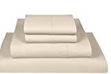 Bluemoon Homes Luxurious 1000 Thread Count Italian Finish 100% Egyptian Cotton 4-Piece Bed Sheet Set, Fits Mattress Up to 18 inches Deep Pocket, Solid Pattern (Color - Ivory, Size - King).