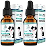 (2 Pack) Max Potency Organic Pet Hemp Oil for Dogs & Cats - Maximum Strength Extract for Pain Anxiety Stress - Helps Joints Hip Skin Sleep inflammation - Pets Cbdfx Cbs Calming Drops Treats - Zero Cbd