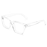Pro Acme Vintage Clear Lens Glasses for Women, Non-prescription Classic Square Eyewear Frame, Women’s Fashion Eyeglasses(Transparent)